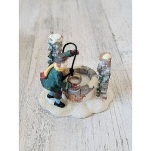 Water well bucket man boy village accessory xmas